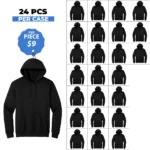 Unisex Premium Black Hoodies – 24 PCS Case