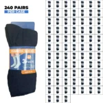240 PAIRS MEN COTTON DIABETIC CREW SOCKS BLACK SIZE (10-13)