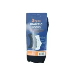 240 PAIRS MEN COTTON DIABETIC CREW SOCKS BLACK SIZE (9-11) - Image 3