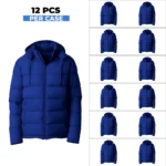Royal Blue Men's Waterproof Puffer Jacket - 12 PCS