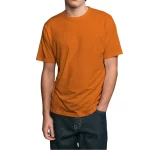 Cotton-Rich Crew Neck T-Shirts Orange – 48 PCS Wholesale Case - Image 6