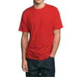 Cotton-Rich Crew Neck T-Shirts Red – 48 PCS Wholesale Case - Image 6