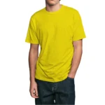 Cotton-Rich Crew Neck T-Shirts Yellow – 48 PCS Wholesale Case - Image 6