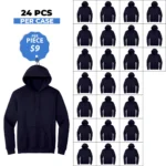 Unisex Premium Dark Navy Hoodies – 24 PCS Case