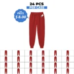 Unisex Premium Relaxed Red Trouser – 24 PCS Case ( S - XL MIX )