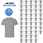 Cotton-Rich Crew Neck T-Shirts LIGHT GREY – 48 PCS Wholesale Case