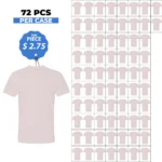 Cotton-Rich Crew Neck T-Shirts Sky Grey – 72 PCS Assorted Sizes Wholesale Case