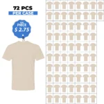 Cotton-Rich Crew Neck T-Shirts Ecru – 72 PCS Wholesale Case