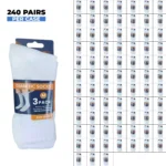 240 PAIRS MEN COTTON DIABETIC CREW SOCKS WHITE SIZE 10-13
