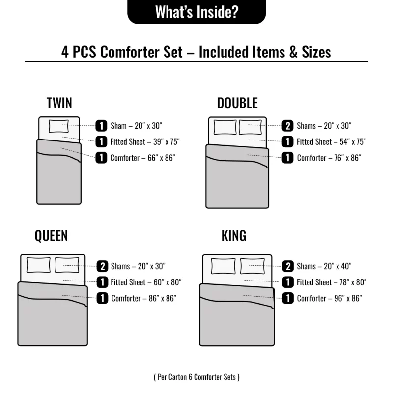 4 Pcs Comforter Sets
