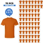Cotton-Rich Crew Neck T-Shirts Orange – 72 PCS Wholesale Case