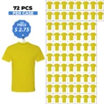 Cotton-Rich Crew Neck T-Shirts Yellow – 72 PCS Wholesale Case