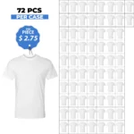 Cotton-Rich Crew Neck T-Shirts White – 72 PCS Wholesale Case