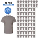 Cotton-Rich Crew Neck T-Shirts Silver Grey – 72 PCS Wholesale Case