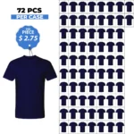 Cotton-Rich Crew Neck T-Shirts Dark Navy – 72 PCS Wholesale Case
