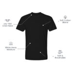 Cotton-Rich Crew Neck T-Shirts Black – 48 PCS Wholesale Case - Image 3