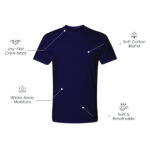 Cotton-Rich Crew Neck T-Shirts Dark Navy – 72 PCS Wholesale Case - Image 3
