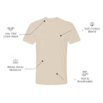 Cotton-Rich Crew Neck T-Shirts Ecru – 48 PCS Wholesale Case - Image 3