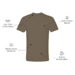 Cotton-Rich Crew Neck T-Shirts Light-Brown – 48 PCS Wholesale Case - Image 3
