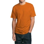 Cotton-Rich Crew Neck T-Shirts Orange – 72 PCS Wholesale Case - Image 6