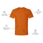 Cotton-Rich Crew Neck T-Shirts Orange – 48 PCS Wholesale Case - Image 3