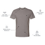 Cotton-Rich Crew Neck T-Shirts Silver GREY – 48 PCS Wholesale Case - Image 3
