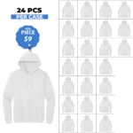 Unisex Premium White Hoodies – 24 PCS Case