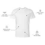 Cotton-Rich Crew Neck T-Shirts White – 72 PCS Wholesale Case - Image 3
