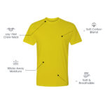 Cotton-Rich Crew Neck T-Shirts Yellow – 48 PCS Wholesale Case - Image 3