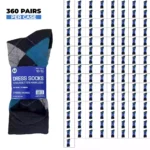 360 PAIRS MEN COTTON DRESS SOCKS ARGLE SIZE 10-13