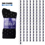 360 PAIRS MEN COTTON DRESS SOCKS WHITE DOT SIZE 10-13