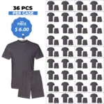 T-SHIRT & SHORT CHARCOAL (SOLID)