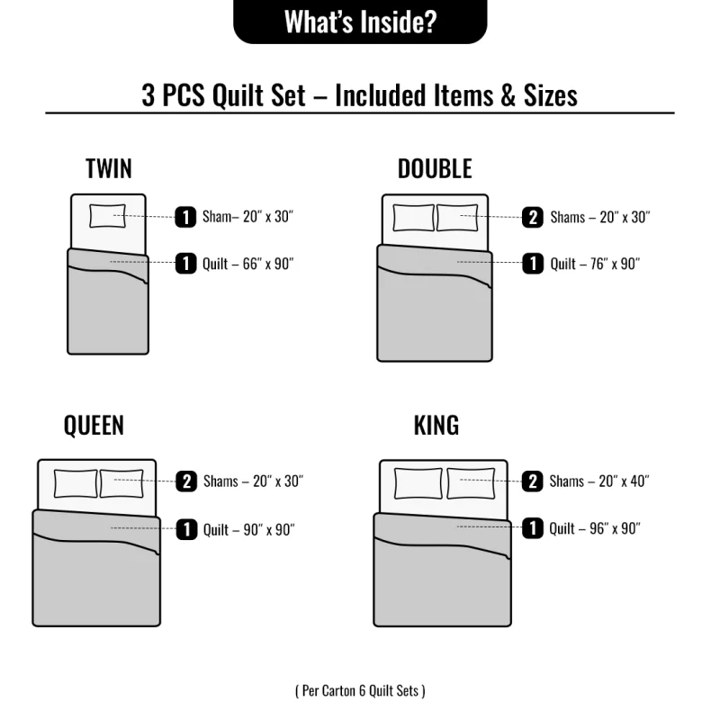 3 pcs Quilt Set