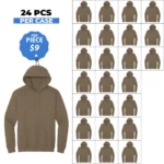 Unisex Premium LT-Brown Hoodies – 24 PCS Case