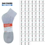 240 PAIRS MEN WINTER ANKLE SOCKS GREY