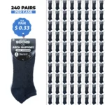 240 PAIRS LOW CUT SOCKS ARCH SUPPORT (ECRU+CHARCOL+NAVY) (MS-029) SIZE (10-13)