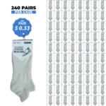 240 PAIRS LOW CUT SOCKS SOFT GROWTH ECRU (MS-025) SIZE (10-13)