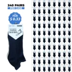 240 PAIRS LOW CUT SOCKS SOFT GROWTH (ECRU+CHARCOAL+NAVY) (MS-025) SIZE (10-13)