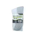 240 PAIRS CREW SPORT SOLE SOCKS WHITE/GREY (MS-017) SIZE (10-13) - Image 3
