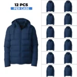 Blue Men's Waterproof Puffer Jacket - 12 PCS
