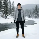 Sky Grey Men's Waterproof Puffer Jacket - 12 PCS - Image 5