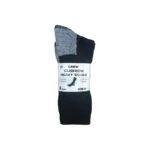 240 PAIRS CREW CUSHION HEAVY SOCKS BLACK/GREY (MS-027) SIZE (10-13) - Image 2