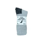 240 PAIRS CREW CUSHION HEAVY SOCKS GREY/BLACK (MS-027) SIZE (10-13) - Image 2