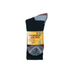 240 PAIRS CREW WORK SOCKS RED LINE BLACK/GREY SIZE (10-13) - Image 3
