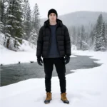 Black Men's Waterproof Puffer Jacket - 12 PCS - Image 5