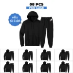 Unisex Premium Black TrackSuit – 8 PCS Case