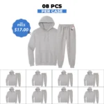 Unisex Premium HTR Grey TrackSuit – 8 PCS Case