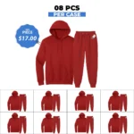 Unisex Premium Red TrackSuit – 8 PCS Case