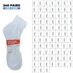 240 PAIRS MEN WINTER ANKLE SOCKS WHITE