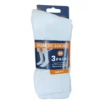 240 PAIRS MEN COTTON DIABETIC CREW SOCKS WHITE SIZE (9-11) - Image 2